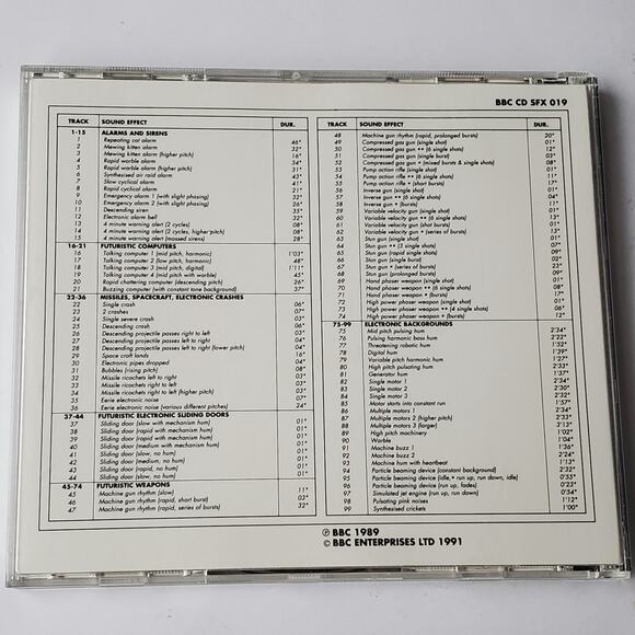 BBC Sound Effects Library Communications Electronically Generated Sounds CD 19 - Picture 2 of 3